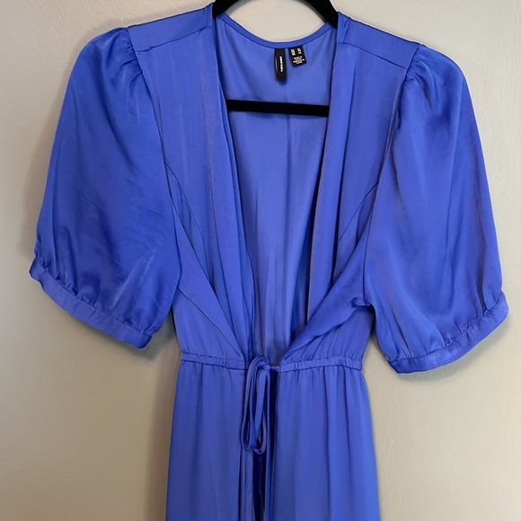 VERO MODA BLUE WRAP DRESS - Picture 2 of 4